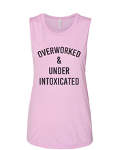 Load image into Gallery viewer, Overworked & Under Intoxicated Fitted Muscle Tank