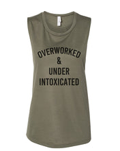 Load image into Gallery viewer, Overworked & Under Intoxicated Fitted Muscle Tank
