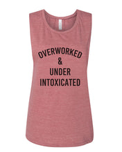 Load image into Gallery viewer, Overworked & Under Intoxicated Fitted Muscle Tank