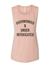 Load image into Gallery viewer, Overworked & Under Intoxicated Fitted Muscle Tank