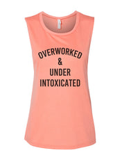 Load image into Gallery viewer, Overworked & Under Intoxicated Fitted Muscle Tank