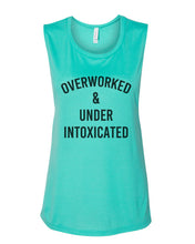 Load image into Gallery viewer, Overworked & Under Intoxicated Fitted Muscle Tank