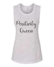 Load image into Gallery viewer, Positivity Queen Flowy Scoop Muscle Tank - Wake Slay Repeat