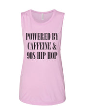 Load image into Gallery viewer, Powered By Caffeine & 90s Hip Hop Fitted Muscle Tank - Wake Slay Repeat