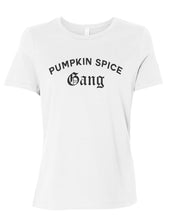Load image into Gallery viewer, Pumpkin Spice Gang Fitted Women&#39;s T Shirt - Wake Slay Repeat