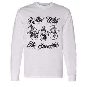 Rollin' With The Snowmies Christmas Unisex Long Sleeve T Shirt - Wake Slay Repeat