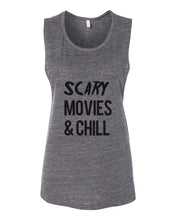 Load image into Gallery viewer, Scary Movies & Chill Fitted Muscle Tank - Wake Slay Repeat