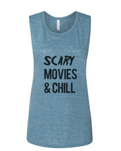Load image into Gallery viewer, Scary Movies & Chill Fitted Muscle Tank - Wake Slay Repeat