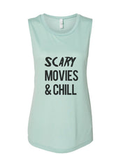 Load image into Gallery viewer, Scary Movies & Chill Fitted Muscle Tank - Wake Slay Repeat