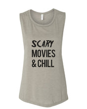 Load image into Gallery viewer, Scary Movies & Chill Fitted Muscle Tank - Wake Slay Repeat