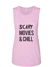 Load image into Gallery viewer, Scary Movies & Chill Fitted Muscle Tank - Wake Slay Repeat