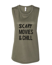 Load image into Gallery viewer, Scary Movies & Chill Fitted Muscle Tank - Wake Slay Repeat