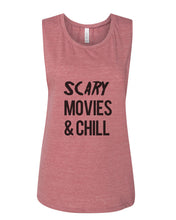 Load image into Gallery viewer, Scary Movies & Chill Fitted Muscle Tank - Wake Slay Repeat