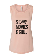 Load image into Gallery viewer, Scary Movies & Chill Fitted Muscle Tank - Wake Slay Repeat