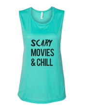Load image into Gallery viewer, Scary Movies & Chill Fitted Muscle Tank - Wake Slay Repeat