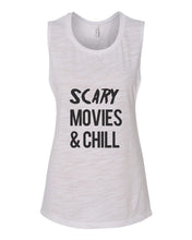 Load image into Gallery viewer, Scary Movies & Chill Fitted Muscle Tank - Wake Slay Repeat