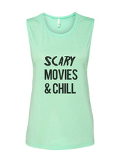 Load image into Gallery viewer, Scary Movies & Chill Fitted Muscle Tank - Wake Slay Repeat
