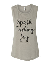Load image into Gallery viewer, Spark Fucking Joy Flowy Scoop Muscle Tank - Wake Slay Repeat