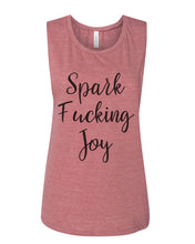 Load image into Gallery viewer, Spark Fucking Joy Flowy Scoop Muscle Tank - Wake Slay Repeat