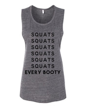 Load image into Gallery viewer, Squats Every Booty Flowy Scoop Muscle Women&#39;s Workout Tank - Wake Slay Repeat