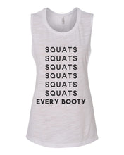 Load image into Gallery viewer, Squats Every Booty Flowy Scoop Muscle Women's Workout Tank - Wake Slay Repeat