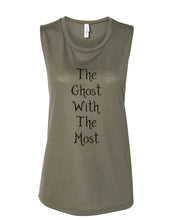 Load image into Gallery viewer, The Ghost With The Most Fitted Muscle Tank - Wake Slay Repeat