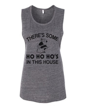 Load image into Gallery viewer, There's Some Ho Ho Ho's In This House Santa Christmas Fitted Muscle Tank - Wake Slay Repeat