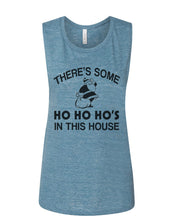 Load image into Gallery viewer, There's Some Ho Ho Ho's In This House Santa Christmas Fitted Muscle Tank - Wake Slay Repeat