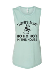 Load image into Gallery viewer, There's Some Ho Ho Ho's In This House Santa Christmas Fitted Muscle Tank - Wake Slay Repeat