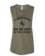 Load image into Gallery viewer, There&#39;s Some Ho Ho Ho&#39;s In This House Santa Christmas Fitted Muscle Tank - Wake Slay Repeat