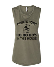 Load image into Gallery viewer, There's Some Ho Ho Ho's In This House Santa Christmas Fitted Muscle Tank - Wake Slay Repeat