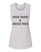 Load image into Gallery viewer, Thick Thighs & Cheese Fries Fitted Scoop Muscle Tank - Wake Slay Repeat