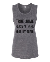 Load image into Gallery viewer, True Crime Glass Of Wine Bed By Nine Fitted Muscle Tank - Wake Slay Repeat