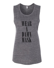 Load image into Gallery viewer, Wear A Damn Mask Fitted Muscle Tank - Wake Slay Repeat