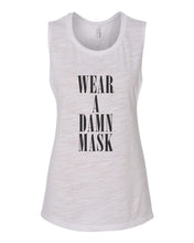 Load image into Gallery viewer, Wear A Damn Mask Fitted Muscle Tank - Wake Slay Repeat