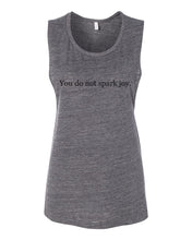 Load image into Gallery viewer, You Do Not Spark Joy Flowy Scoop Muscle Tank - Wake Slay Repeat