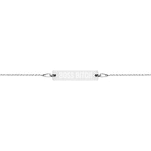 Load image into Gallery viewer, Boss Bitch Engraved Silver Bar Chain Bracelet - Wake Slay Repeat
