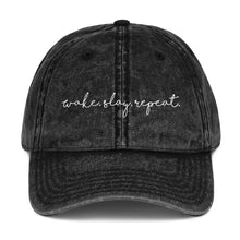 Load image into Gallery viewer, Wake. Slay. Repeat. Vintage Cotton Twill Cap - Wake Slay Repeat
