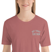 Load image into Gallery viewer, Not Today Satan Premium Embroidered Short-Sleeve Unisex T-Shirt - Wake Slay Repeat