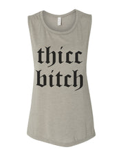 Load image into Gallery viewer, Thicc Bitch Fitted Scoop Muscle Tank - Wake Slay Repeat