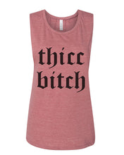 Load image into Gallery viewer, Thicc Bitch Fitted Scoop Muscle Tank - Wake Slay Repeat