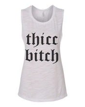 Load image into Gallery viewer, Thicc Bitch Fitted Scoop Muscle Tank - Wake Slay Repeat