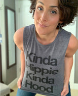 Kinda Hippie Kinda Hood Fitted Scoop Muscle Tank - Wake Slay Repeat