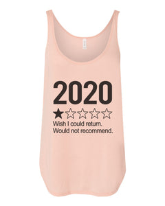 2020 1 Star Review Wish I Could Return. Would Not Recommend Flowy Side Slit Tank Top - Wake Slay Repeat