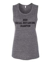 Load image into Gallery viewer, 2020 Social Distancing Champion Fitted Muscle Tank - Wake Slay Repeat