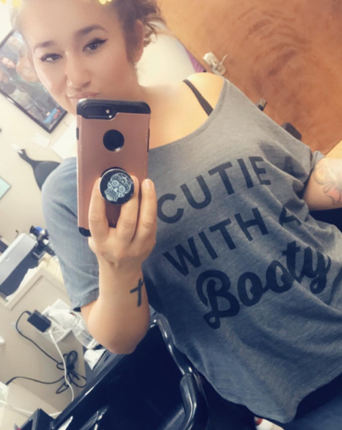Cutie With A Booty Slouchy Tee - Wake Slay Repeat