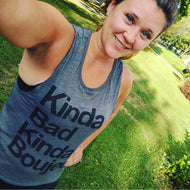 Kinda Bad Kinda Boujee Flowy Scoop Muscle Tank - Wake Slay Repeat