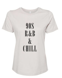 90s R&B & Chill Fitted Women's T Shirt - Wake Slay Repeat