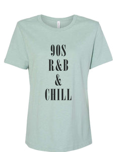 90s R&B & Chill Fitted Women's T Shirt - Wake Slay Repeat