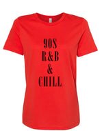 90s R&B & Chill Fitted Women's T Shirt - Wake Slay Repeat